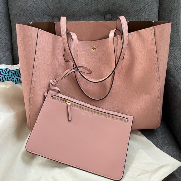 Tory Burch Handbags - NWT Tory Burch Blake Embossed Tote Bag Pink Moon Cortado